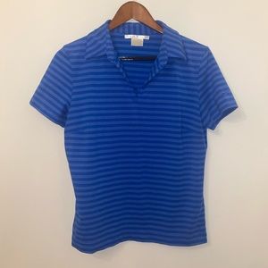 Nike Dri-Fit Blue Striped Golf Polo